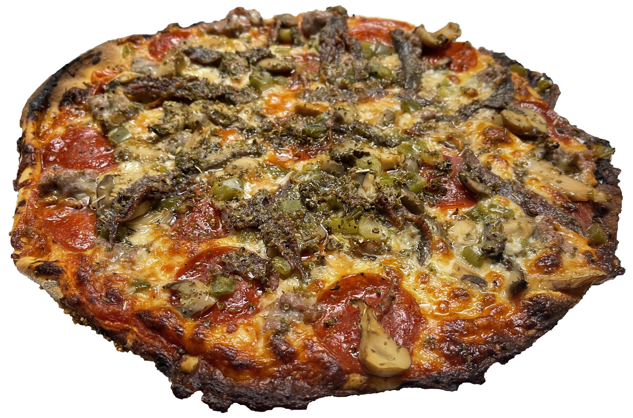 Everything-Pepperoni Mushroom Sausage Green Pepper Anchovies